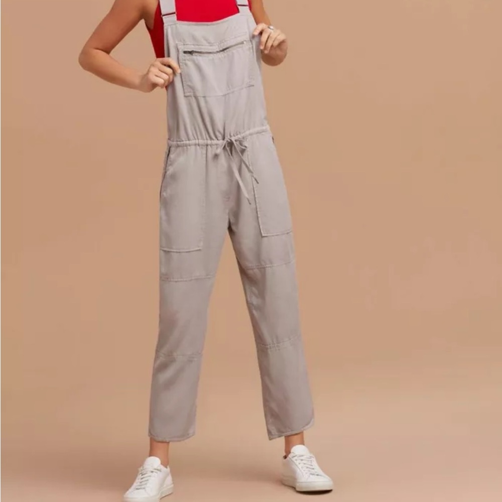 Aritzia Wilfred Free Valletta Gray Beige Overalls Flowy Jumpsuit Overalls